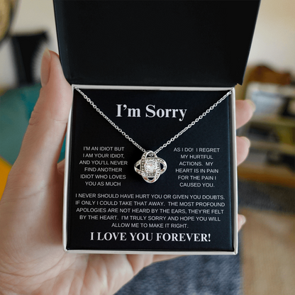 I'M SORRY....I LOVE YOU FOREVER!*LOVE KNOT* NECKLACE