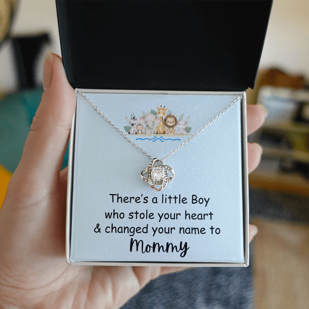There's A Little Boy That Stole My Heart/Love knot  Necklace