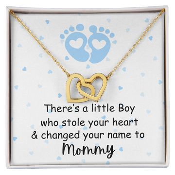 Little Boy Who Stole Your Heart Necklace/Interlocking Hearts