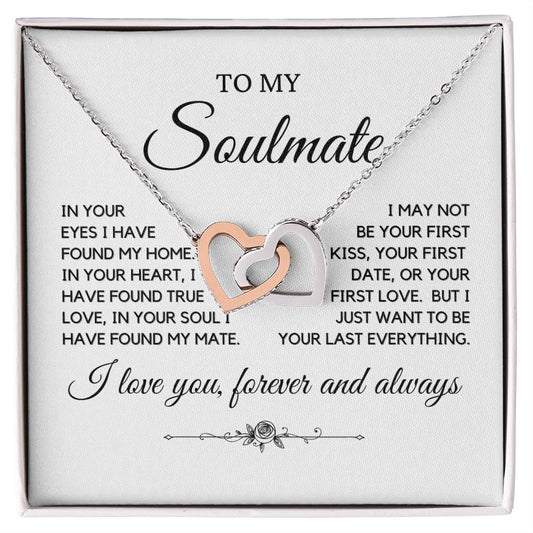 To My Soulmate/Interlocking Hearts Necklace