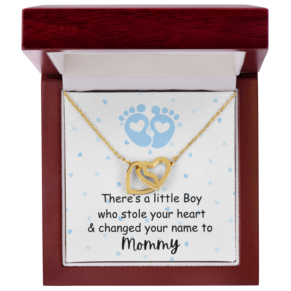 Little Boy Who Stole Your Heart Necklace/Interlocking Hearts