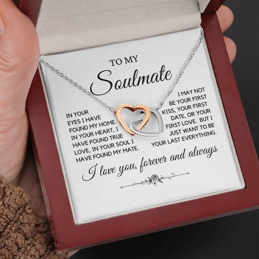 To My Soulmate/Interlocking Hearts Necklace