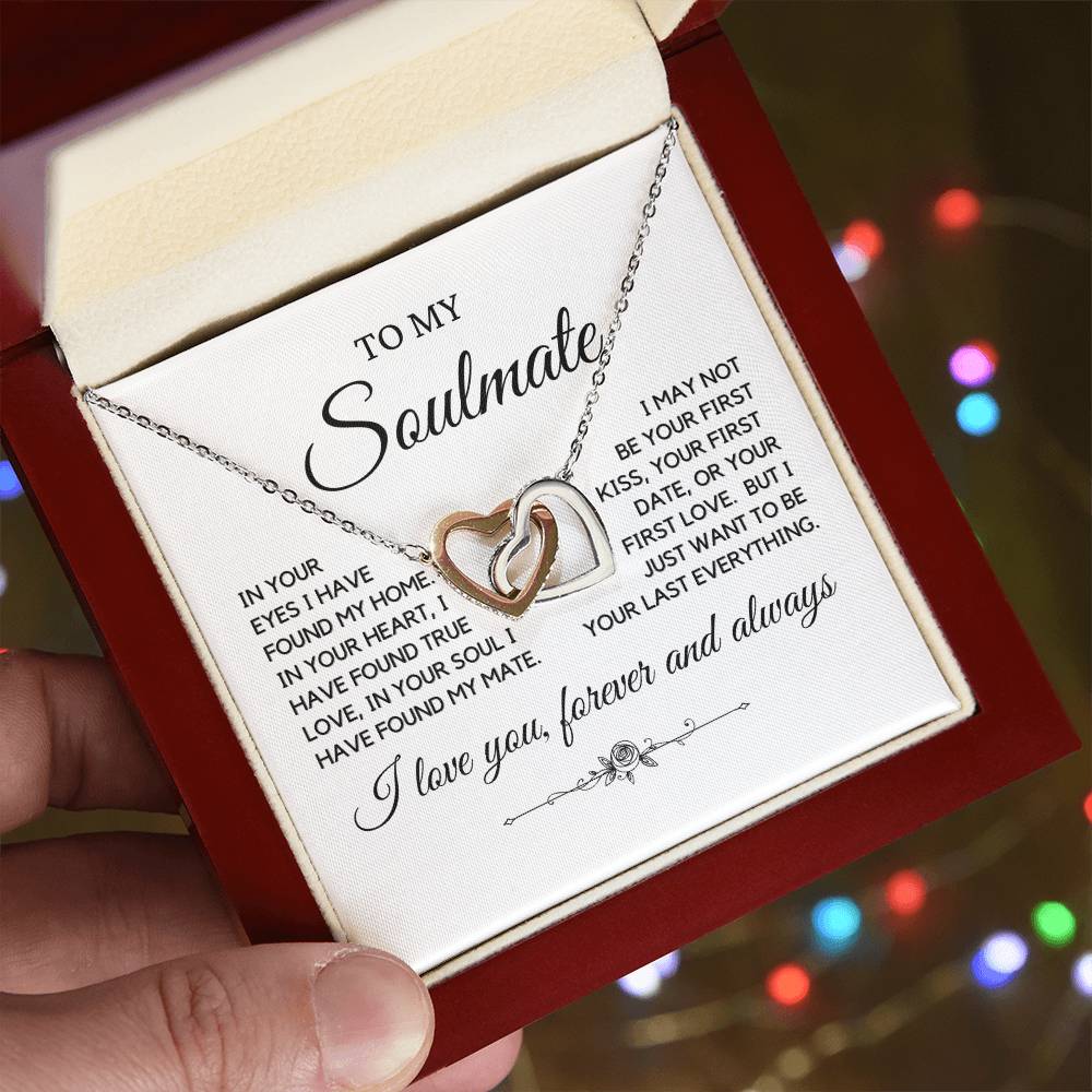 To My Soulmate/Interlocking Hearts Necklace