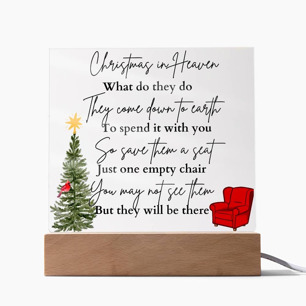 Christmas In Heaven/Acrylic Plaque/Battery or Plug-In