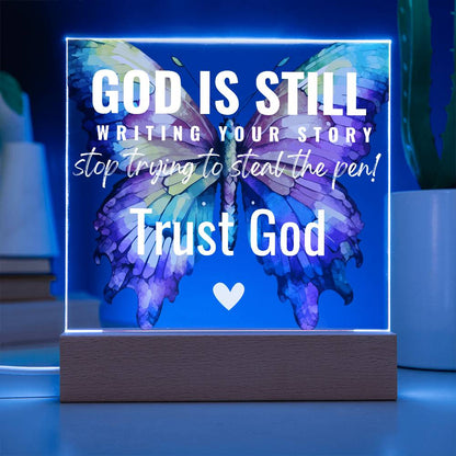 Trust God/Acrylic LED Plaque/Corded or Battery Operated