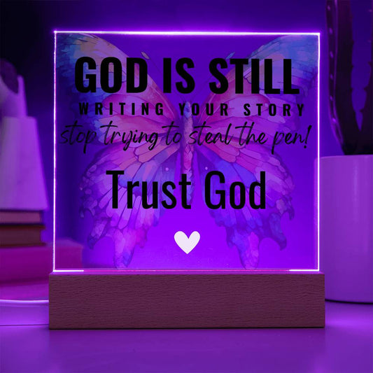 Trust God/Acrylic LED Plaque/Corded or Battery Operated