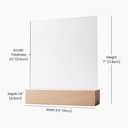 "FAITH"/Beautiful Square Acrylic LED Plaque/Plug in OR Battery Operated