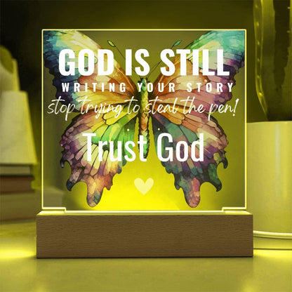 Trust God/Acrylic LED Plaque/Corded or Battery Operated