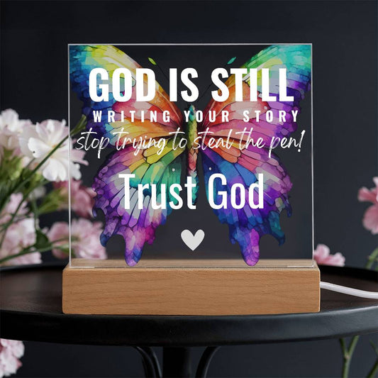 Trust God/Acrylic LED Plaque/Corded or Battery Operated