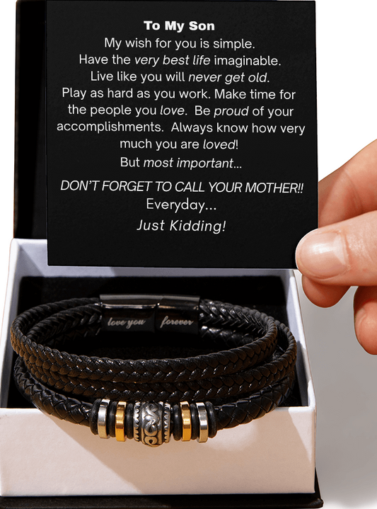 To My Son/Don't Forget To Call Your Mother/Leather Bracelet