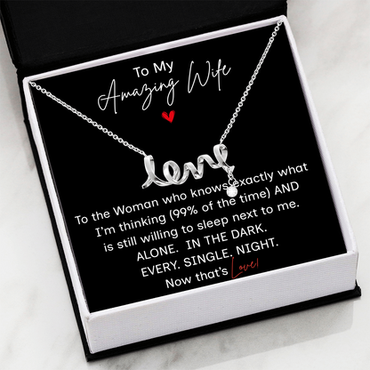 :New Design:  Dainty "Love" Necklace w/ Message Card and Gift Box