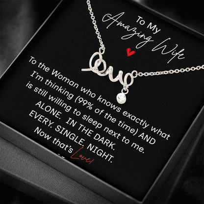 :New Design:  Dainty "Love" Necklace w/ Message Card and Gift Box