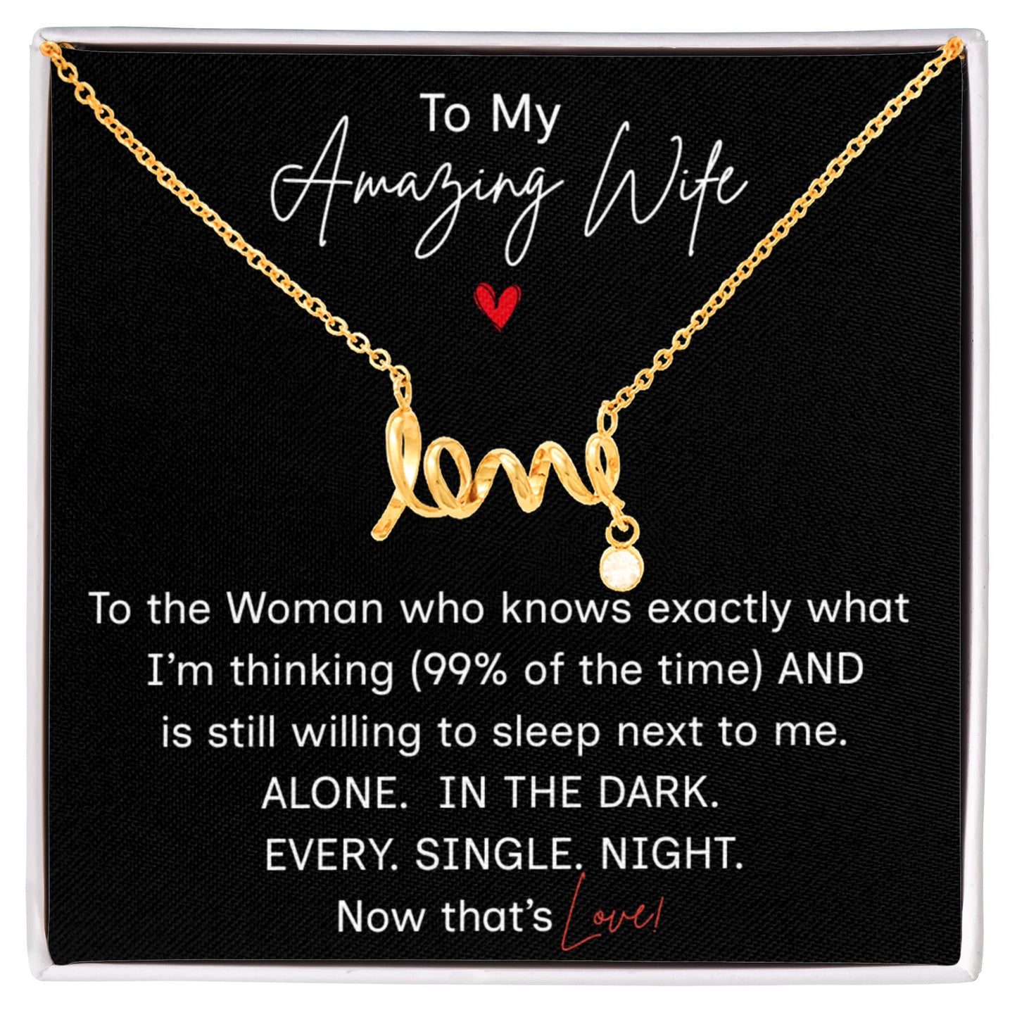 :New Design:  Dainty "Love" Necklace w/ Message Card and Gift Box