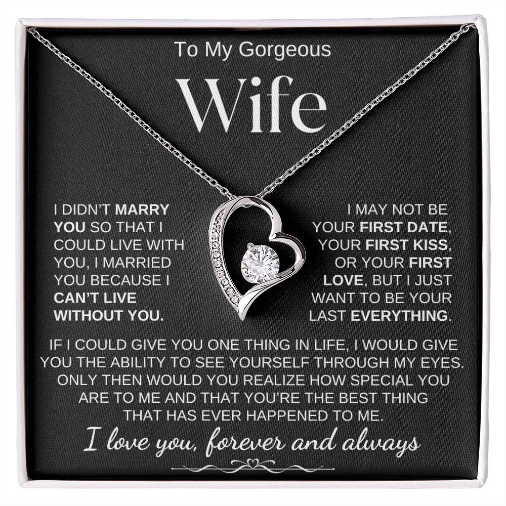 To My Gorgeous Wife/Forever Love Necklace