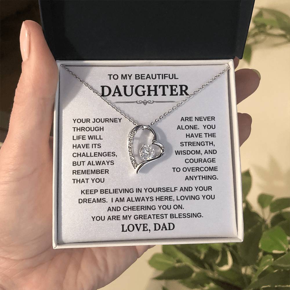 To My Beautiful Daughter, Love Dad/Forever Love Necklace