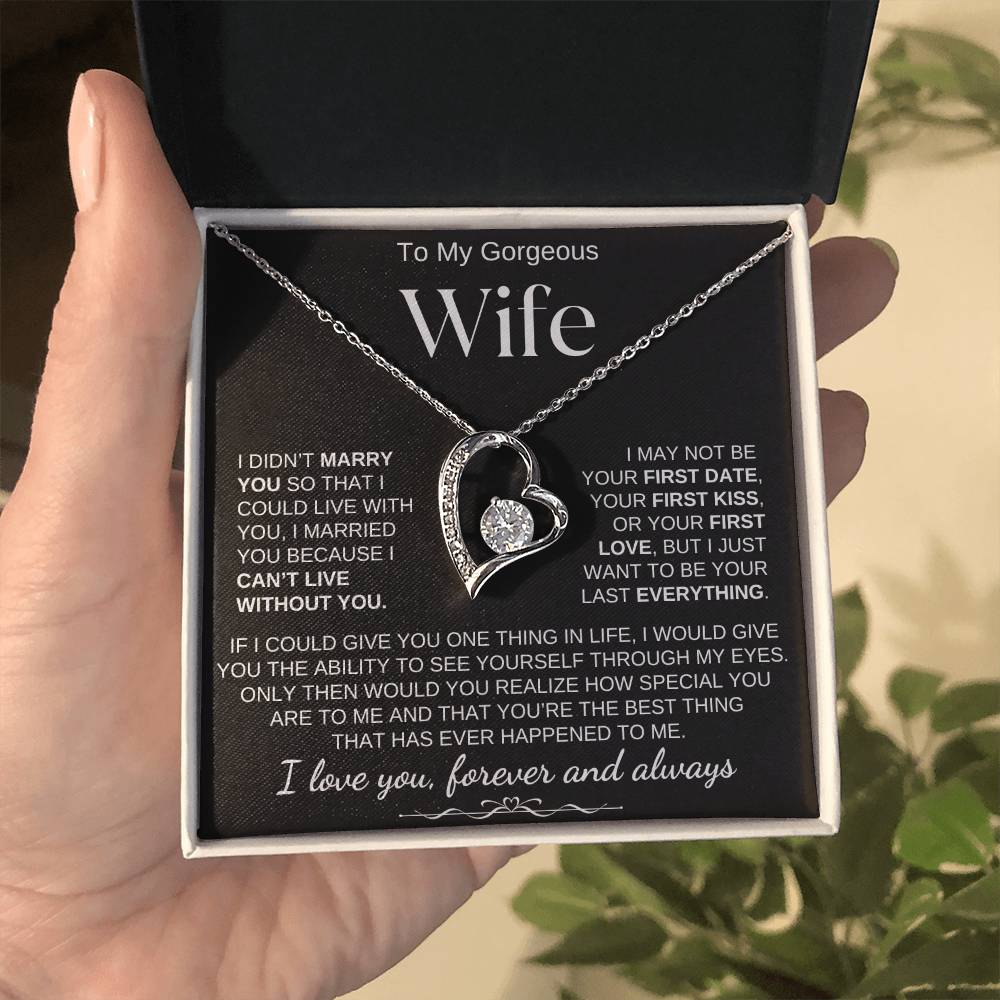 To My Gorgeous Wife/Forever Love Necklace