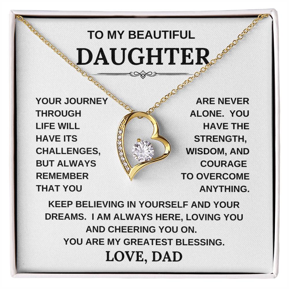 To My Beautiful Daughter, Love Dad/Forever Love Necklace