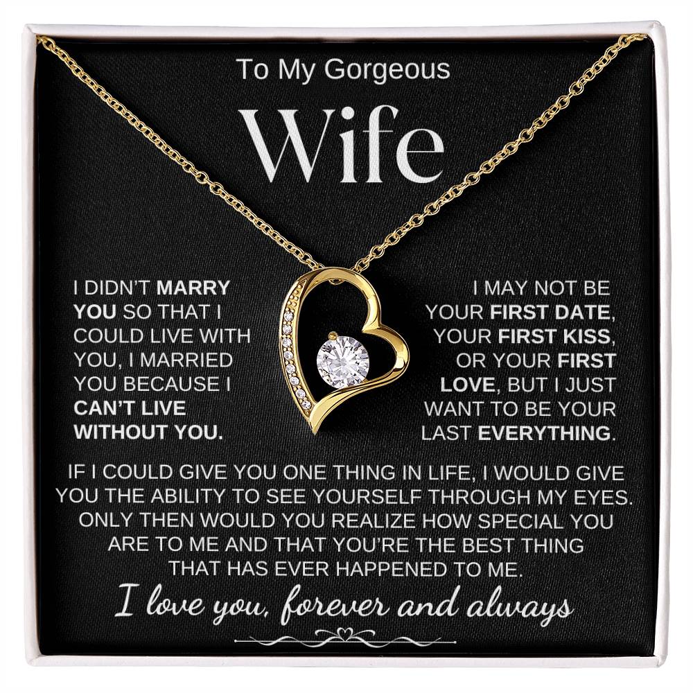 To My Gorgeous Wife/Forever Love Necklace