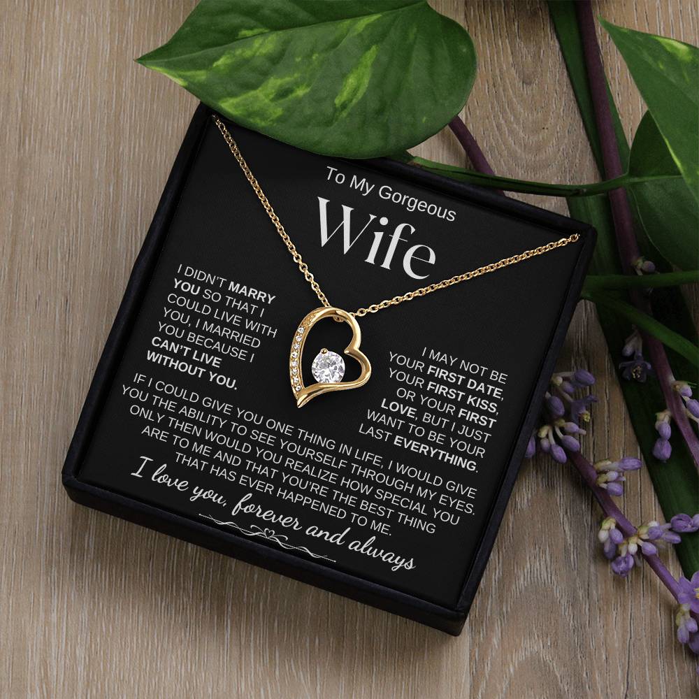 To My Gorgeous Wife/Forever Love Necklace