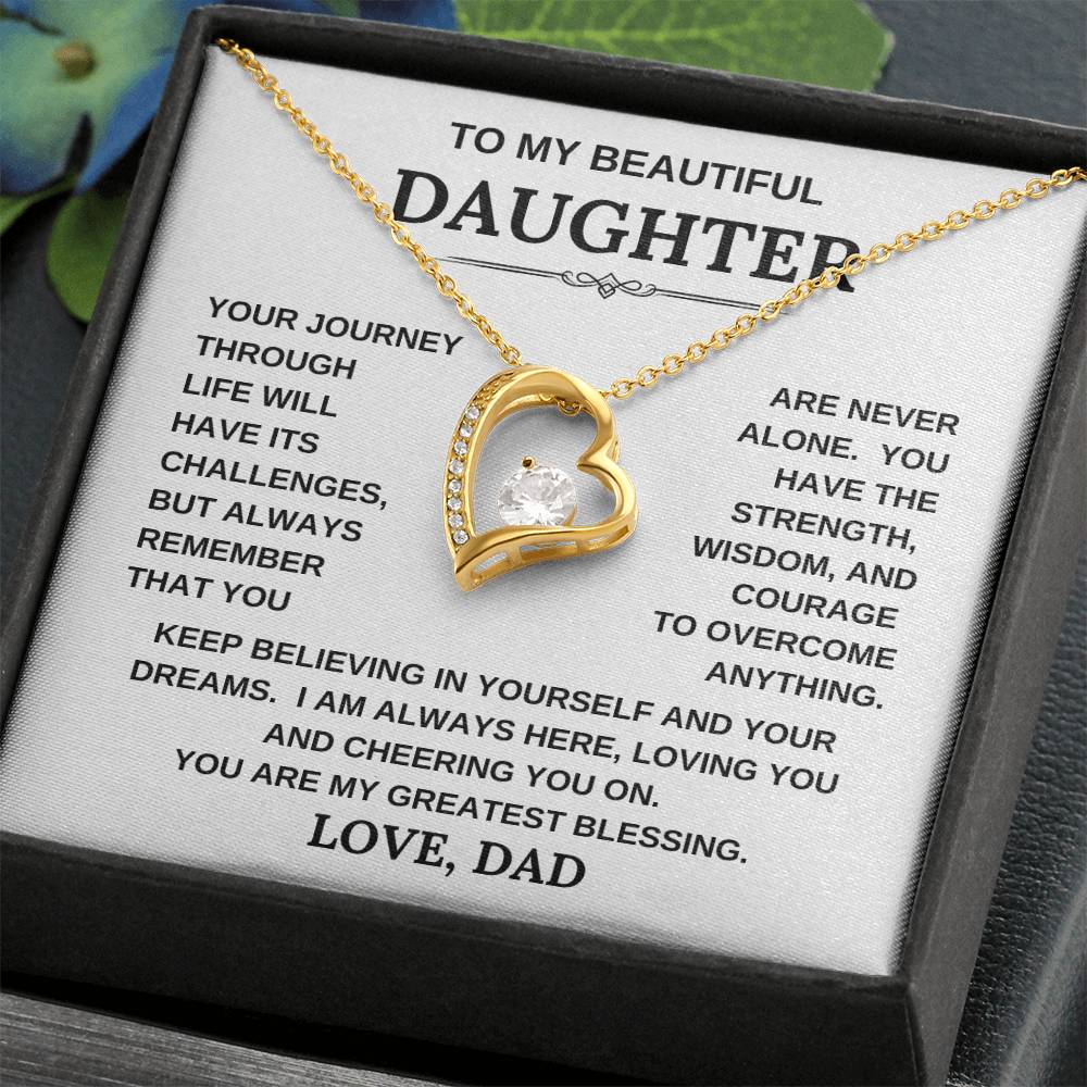 To My Beautiful Daughter, Love Dad/Forever Love Necklace