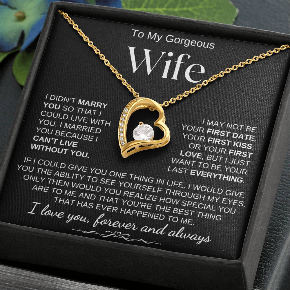 To My Gorgeous Wife/Forever Love Necklace