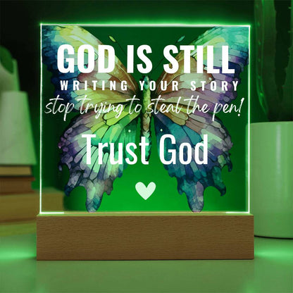 Trust God/Acrylic LED Plaque/Corded or Battery Operated