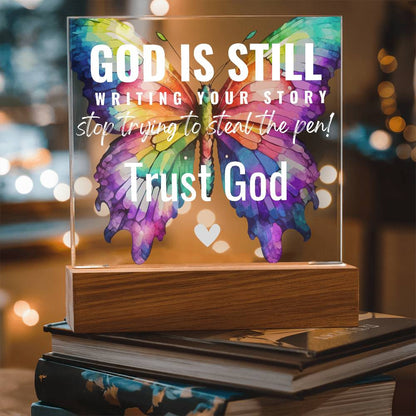 Trust God/Acrylic LED Plaque/Corded or Battery Operated