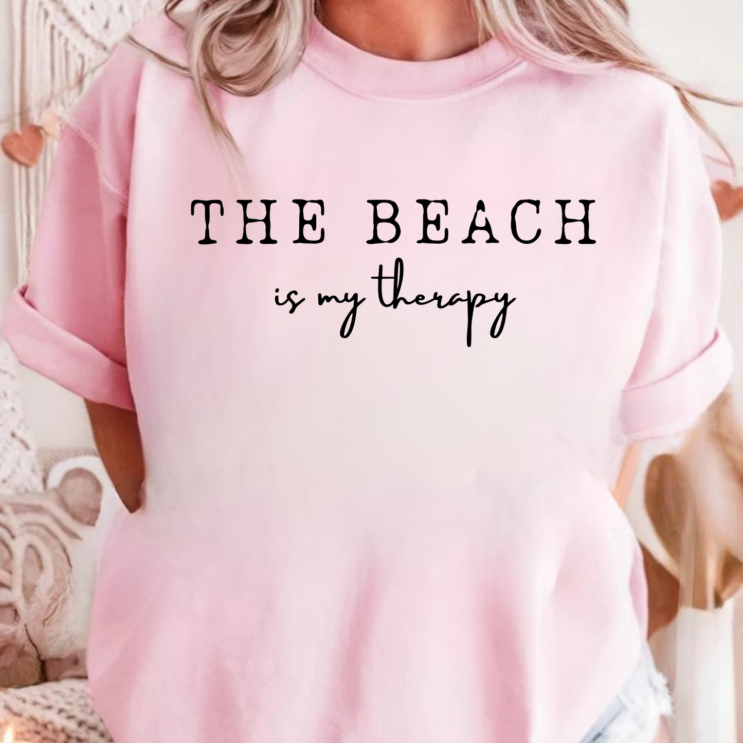 The Beach Is My Therapy-Unisex Cotton Tee