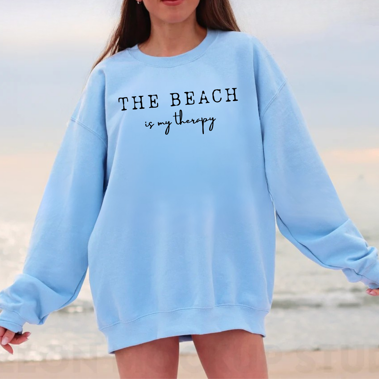 The Beach is My Therapy Unisex Crewneck Sweatshirt