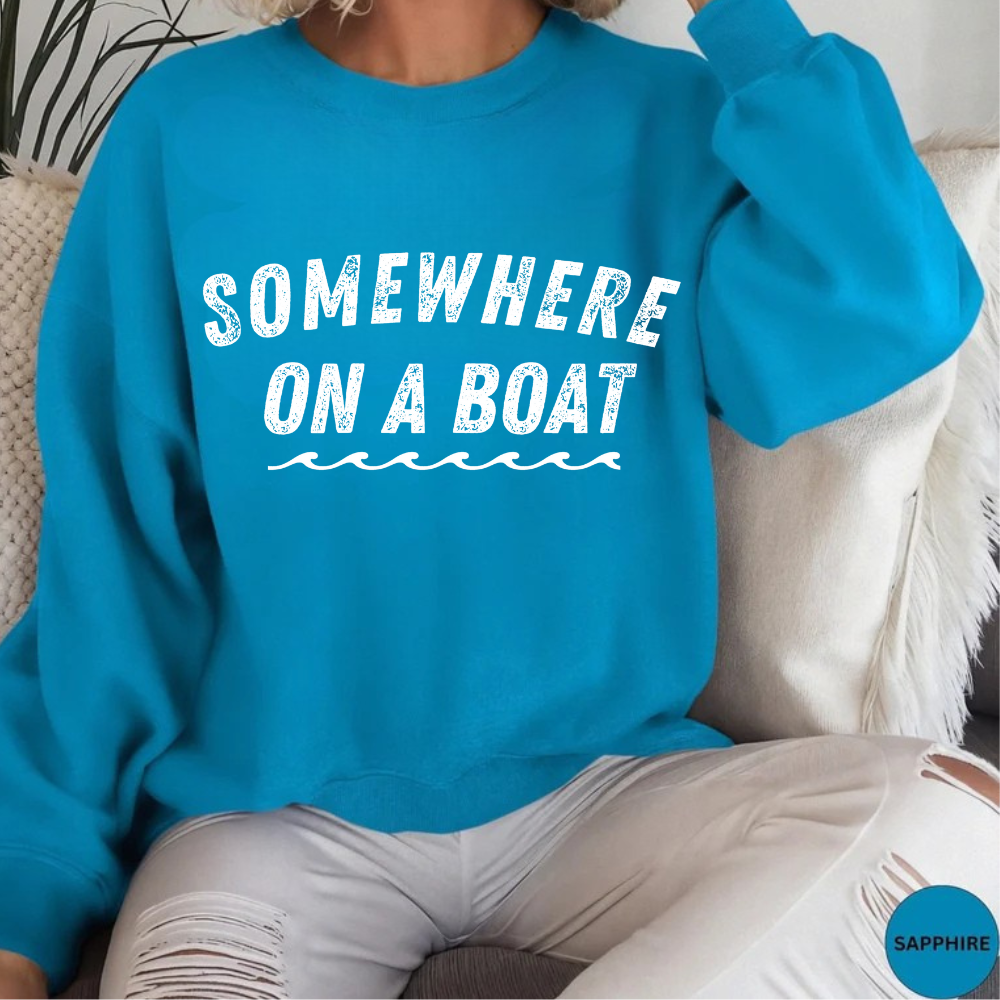 Somewhere on a Boat Unisex Crewneck Sweatshirt