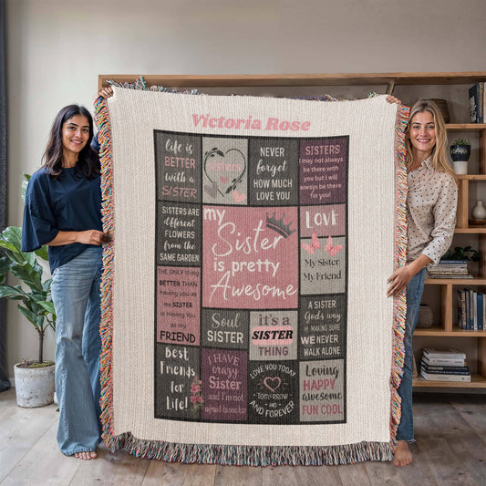 My Sister, My Friend – Personalized/Premium Woven Throw Blanket