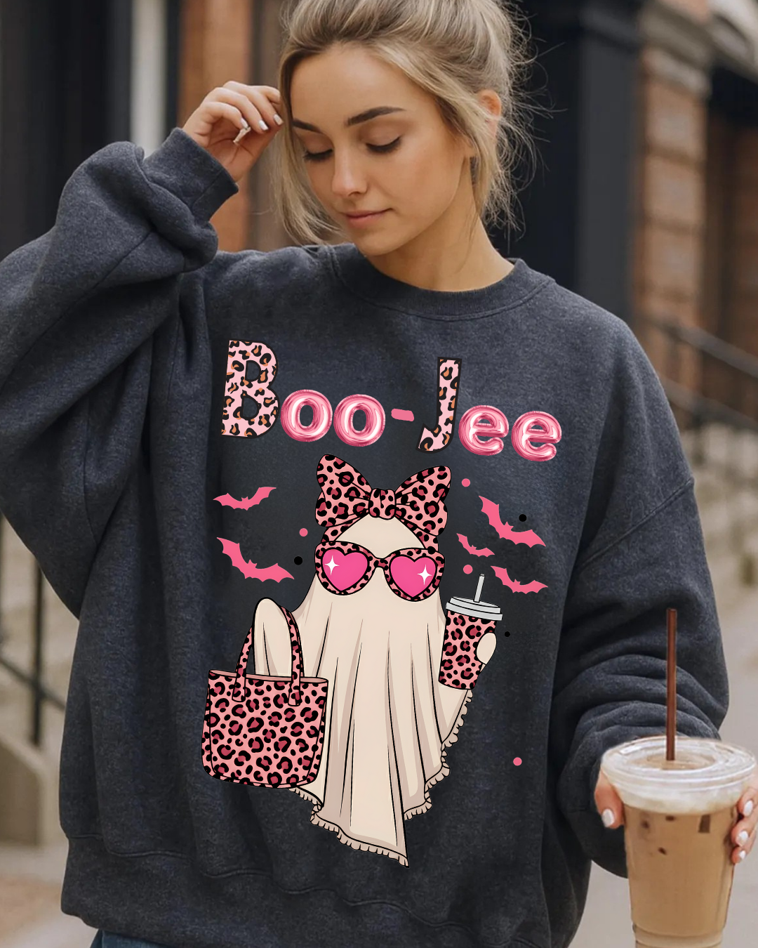Boo-Jee Ghost -Spooky Chic Crewneck Sweatshirt - Halloween Apparel, Unisex Cozy Sweater, Trendy Fall Fashion, Gift for Her, [...]