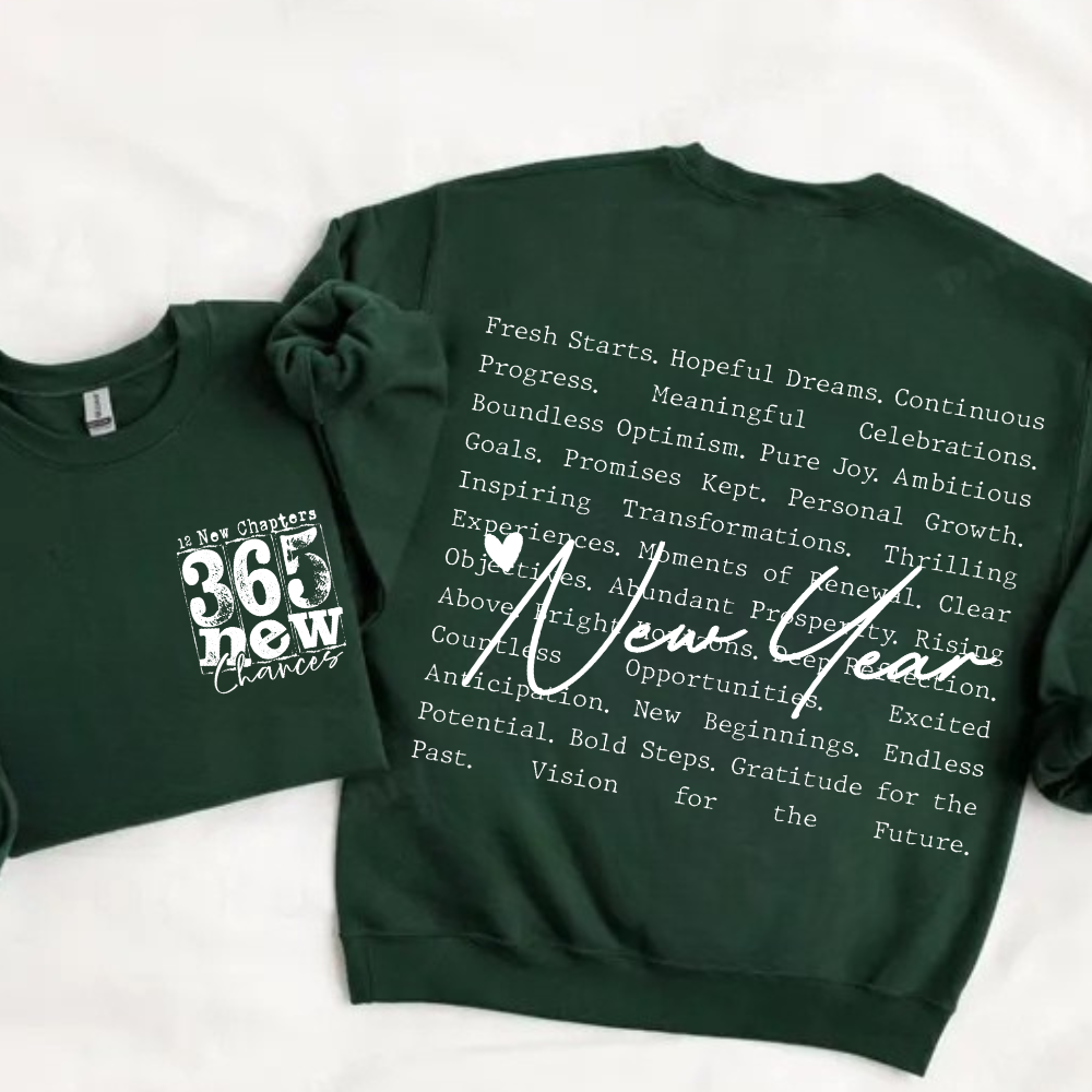 365 New Chances Crewneck Sweatshirt — Inspiring New Year Motivation Pullover