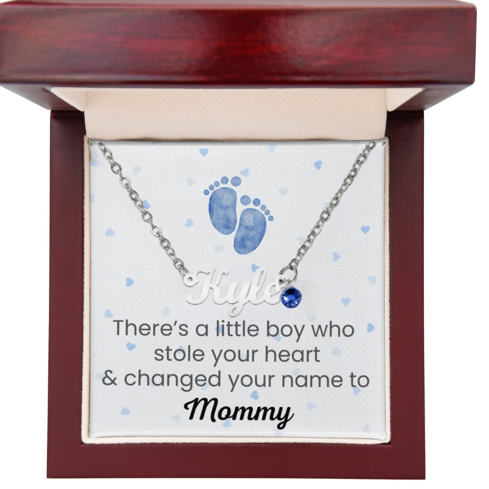 💛 First Mother's Day Gift🎁 — Personalized Baby Boy Name Necklace with Luxury Gift Box 💛⭐