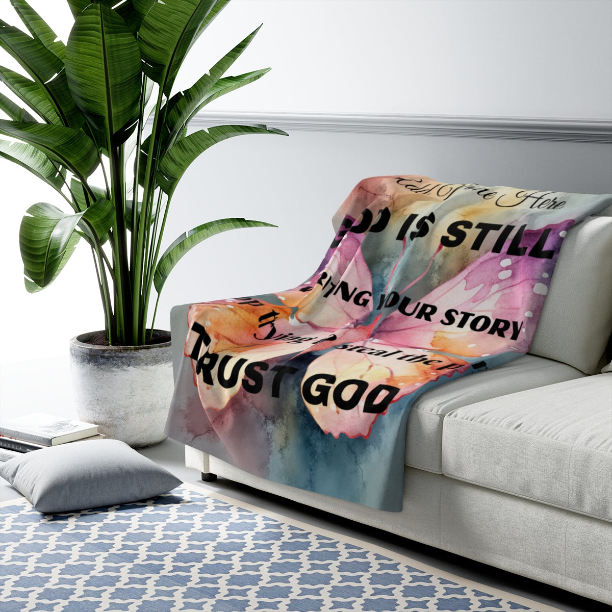 Personalized Sherpa Fleece Blanket/God Is Still Writing Your Story
