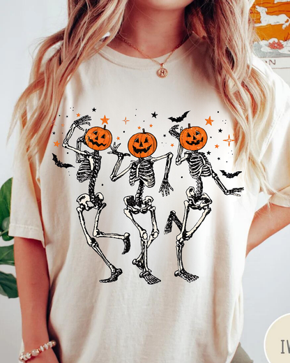 BACK IN STOCK!!! Dancing Skeleton/Comfort Colors dyed T-shirt