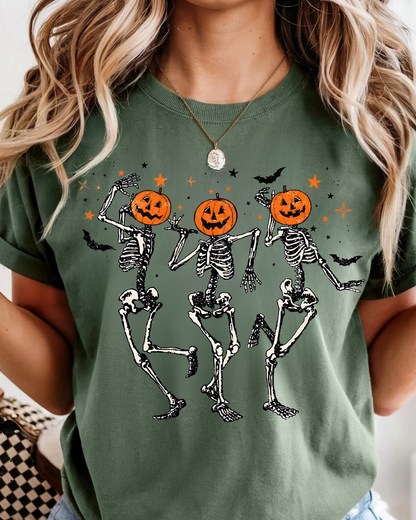 BACK IN STOCK!!! Dancing Skeleton/Comfort Colors dyed T-shirt