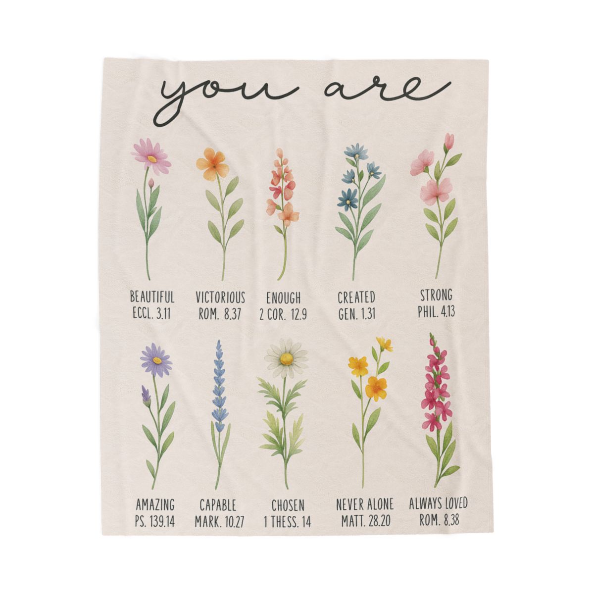 You Are....Velveteen Plush Blanket/3 sizes